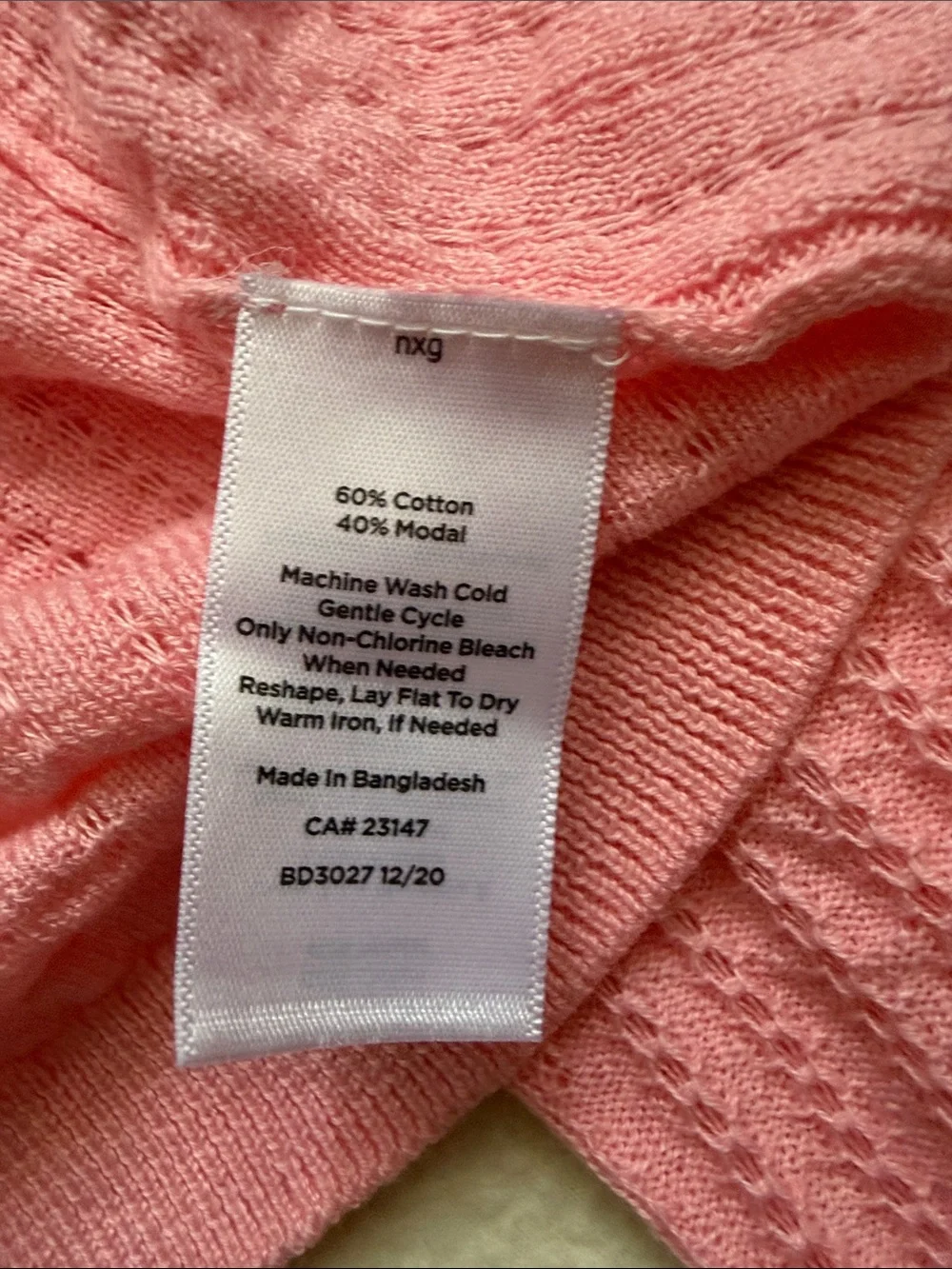 Talbots Pink Pointelle Open-Front Women's Cardigan